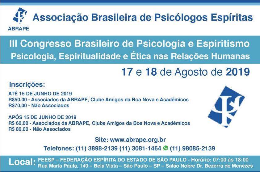 Desconto Exclusivo para o III Congresso Brasileiro de Psicologia e Espiritismo